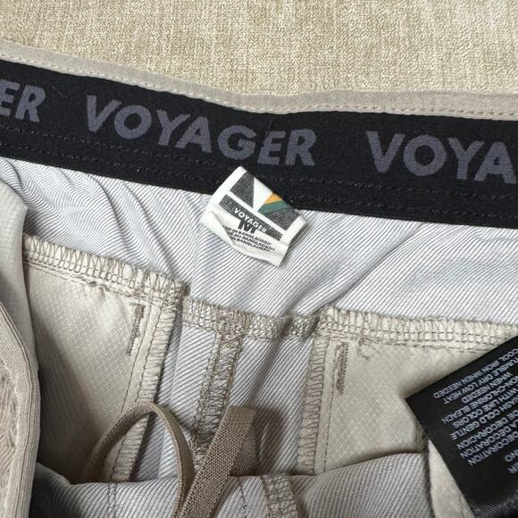 Voyager Mens Medium Khaki Beige Hybrid Gym Hiking Shorts - Picture 5 of 5